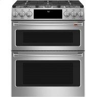 Café™ 30" Smart Slide-In, Front-Control, Gas Double-Oven Range with Convection