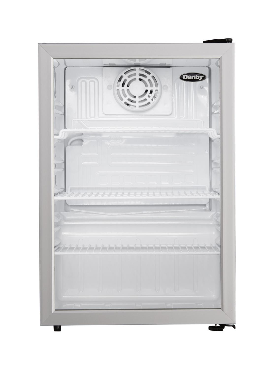 Danby 2.6 cu. ft. Compact Glass Door Fridge in Platinum