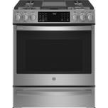 GE Profile GE Profile™ 30" Smart Slide-In Front-Control Gas Fingerprint Resistant Range with No Preheat Air Fry