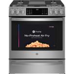 GE Profile GE Profile™ 30" Smart Slide-In Front-Control Gas Fingerprint Resistant Range with No Preheat Air Fry