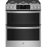 GE Profile™ 30" Smart Slide-In Front-Control Gas Double Oven Convection Fingerprint Resistant Range