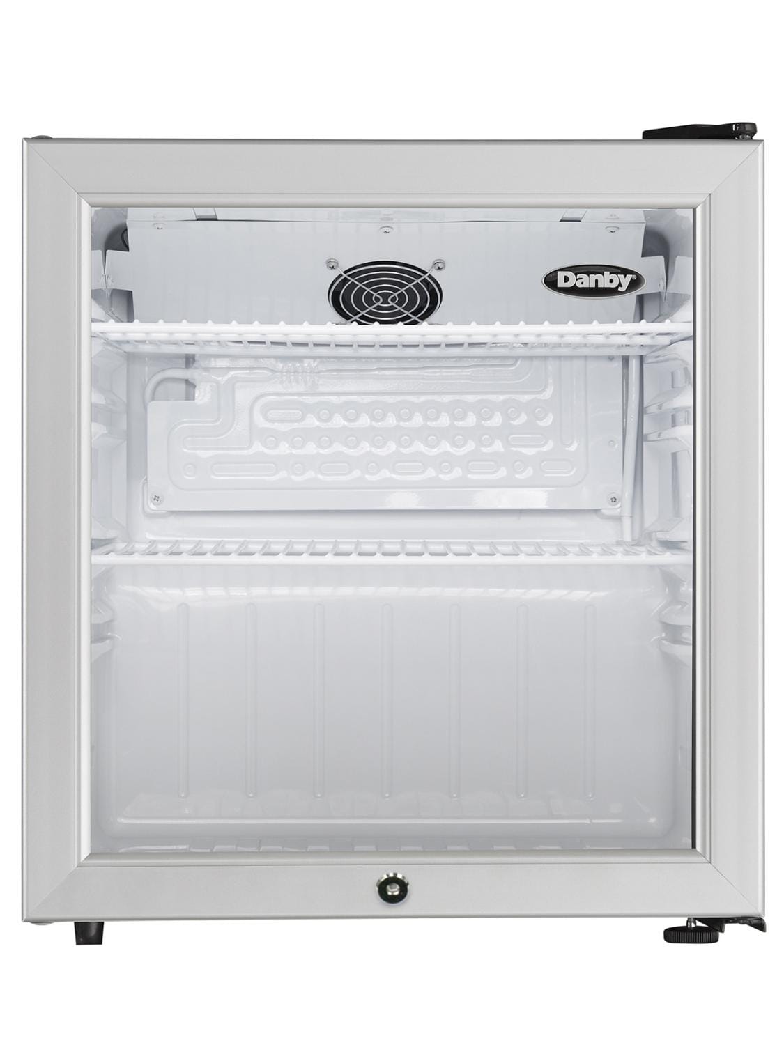 Danby 1.6 cu. ft. Compact Glass Door Fridge in Platinum