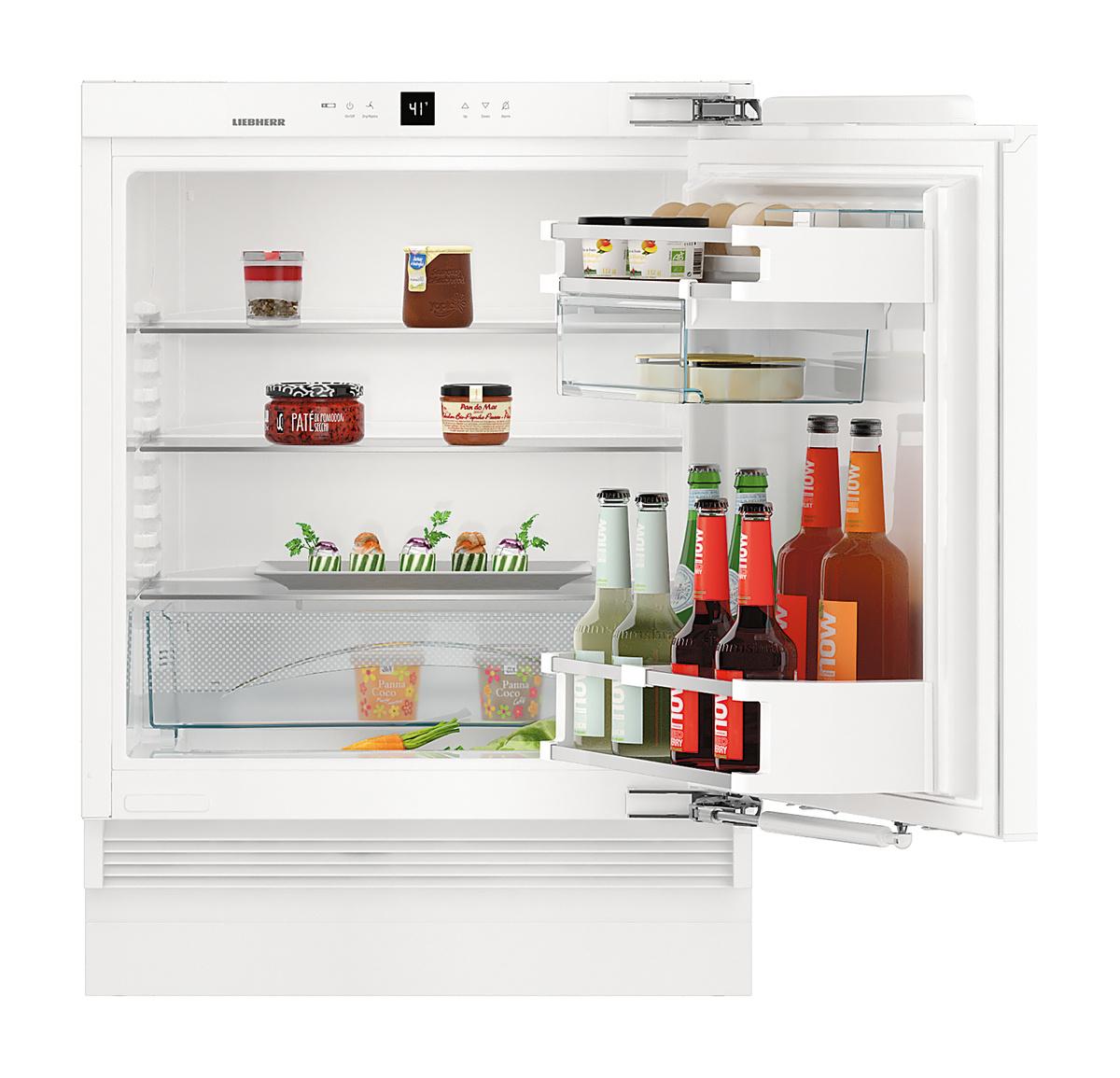 Under-worktop refrigerator for integrated use