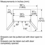 Bosch 100 Series French Door Bottom Mount Refrigerator 36" Stainless steel (with anti-fingerprint)