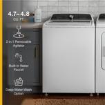 Whirlpool 4.7-4.8 Cu. Ft. Top Load Washer with 2 in 1 Removable Agitator