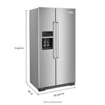 KitchenAid 22.6 cu ft. Counter-Depth Side-by-Side Refrigerator with Exterior Ice and Water and PrintShield™ finish