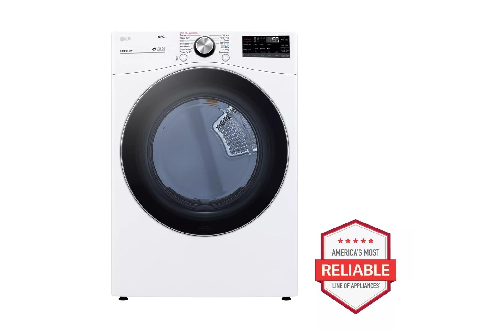 7.4 cu. ft. Ultra Large Capacity Smart wi-fi Enabled Front Load Electric Dryer with TurboSteam™ and Built-In Intelligence