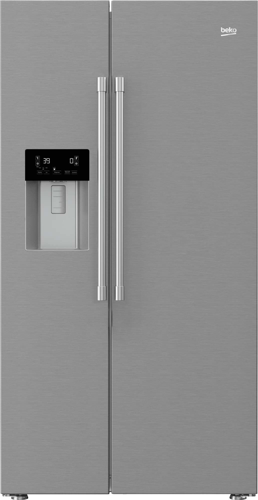 36" Side by Side Stainless Steel Refrigerator with Auto Ice and Water Through the Door